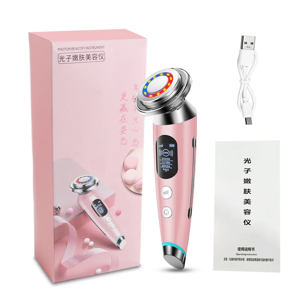 Massageador facial GENNADIYA com tecnologia LED para rejuvenescimento facial LED e cuidados com a pele