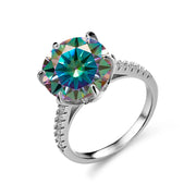 Anel feminino de prata esterlina 925 com pedra colorida e design elegante para ocasiões especiais