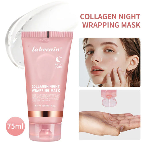 Creme noturno para pele facial com colágeno VERONNI embalagem rosa 75ml com amostra de aplicação