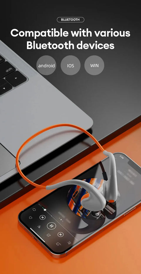 Fone de ouvido Lenovo X7 sem fio, compatível com dispositivos Bluetooth e controle de música no smartphone