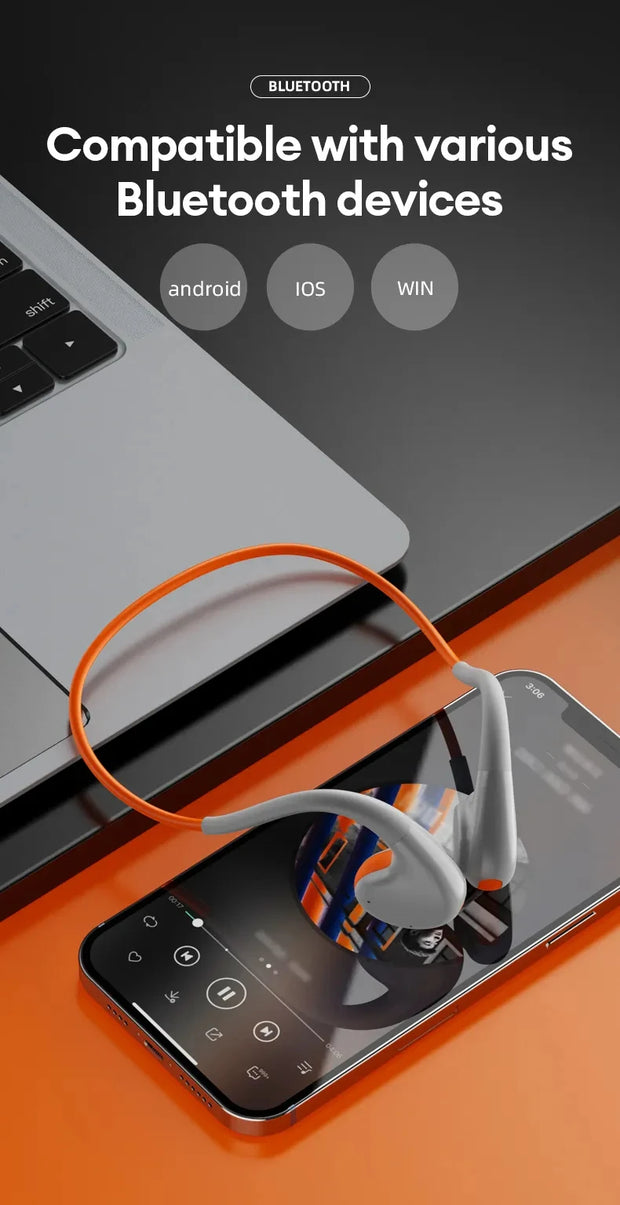 Fone de ouvido Lenovo X7 sem fio, compatível com dispositivos Bluetooth e controle de música no smartphone