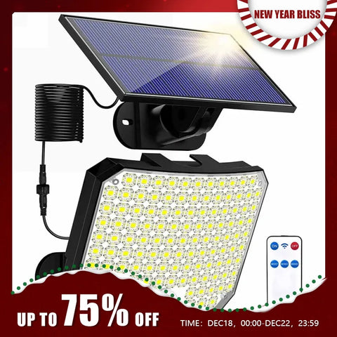 Luminária Solar Externa Luz Solar Externa 118LED - O Badalo do sino