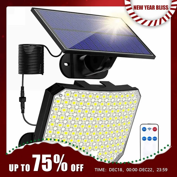 Luminária Solar Externa Luz Solar Externa 118LED - O Badalo do sino