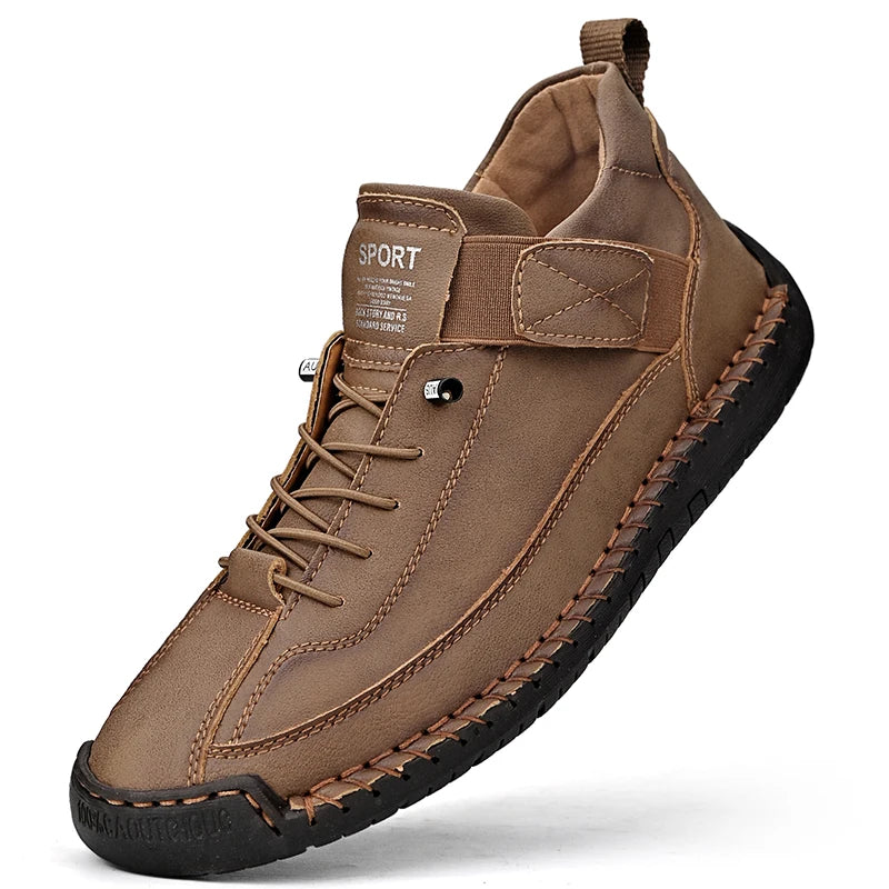 Sapatos de caminhada masculinos DMBOX em tom marrom com design confortável e solado antiderrapante