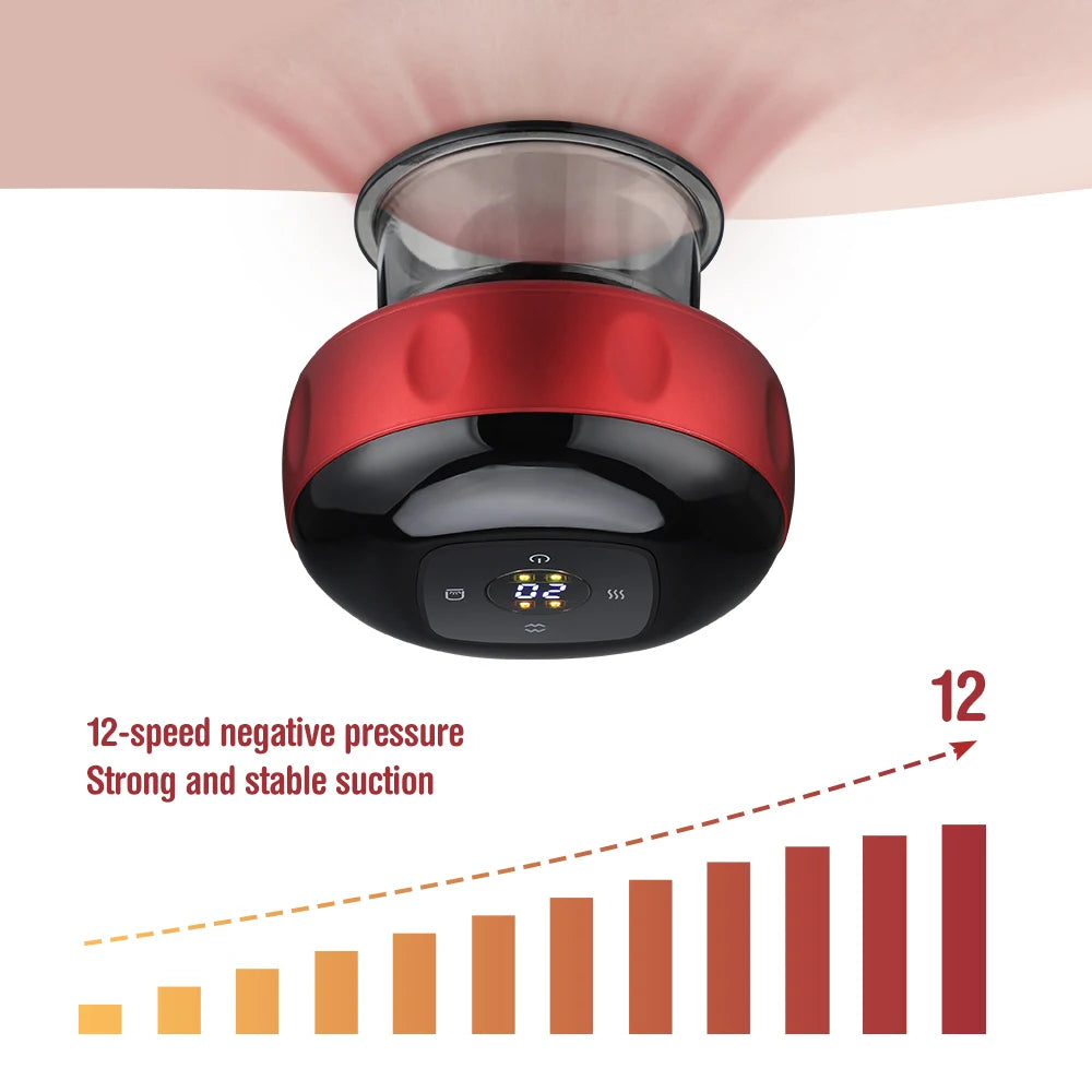 Massageador inteligente de ventosa HALLICARE com 12 velocidades e pressão negativa estável para relaxamento corporal