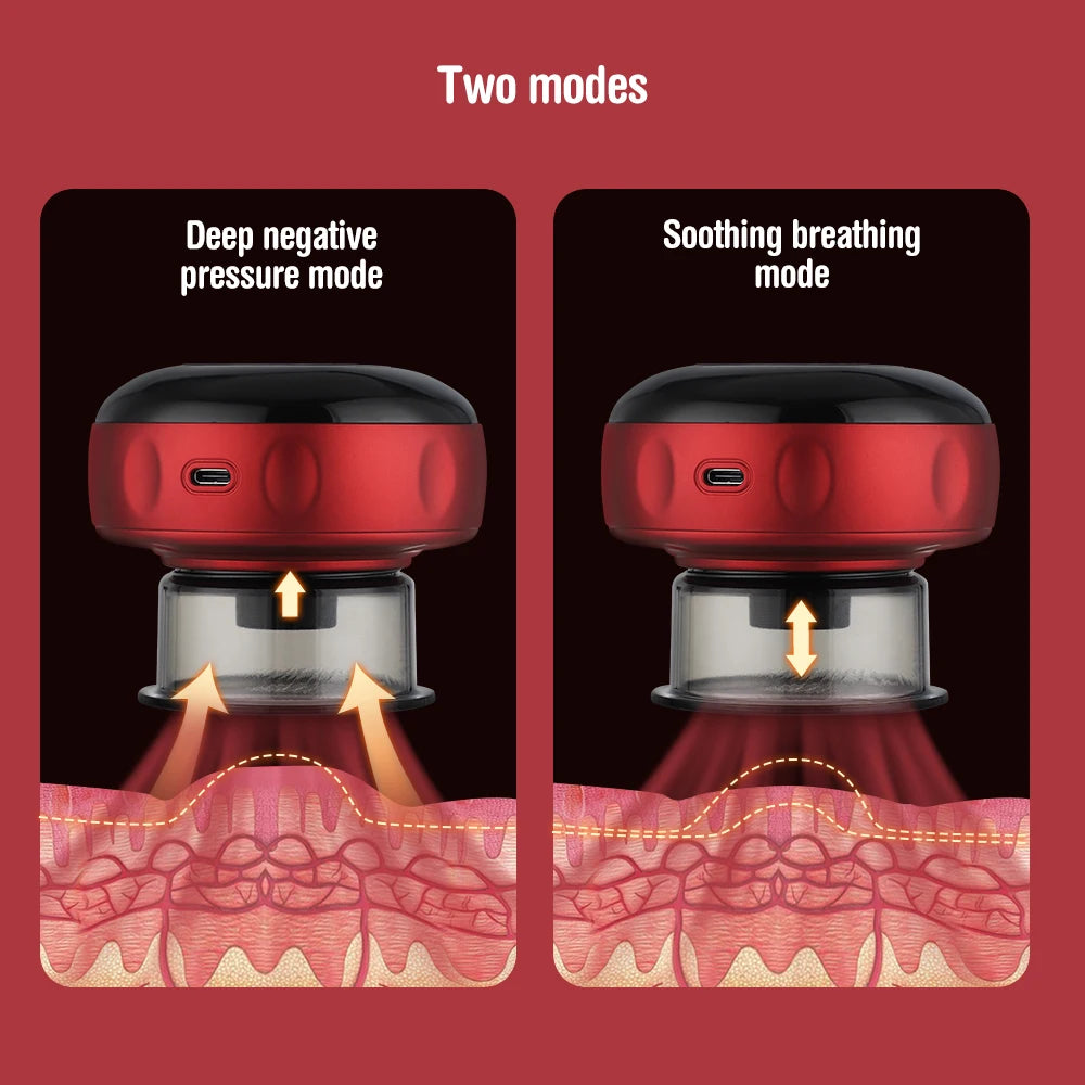 Massageador inteligente de ventosa HALLICARE com modos de pressão negativa e respiração relaxante para alívio muscular