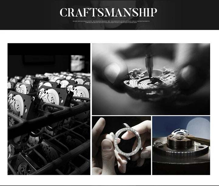 Detalhes sobre o artesanato do relógio feminino bling com diamantes mostrando peças e montagem