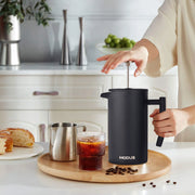 Cafeteira prensa francesa inox MODUS com design elegante, perfeita para preparar café fresco