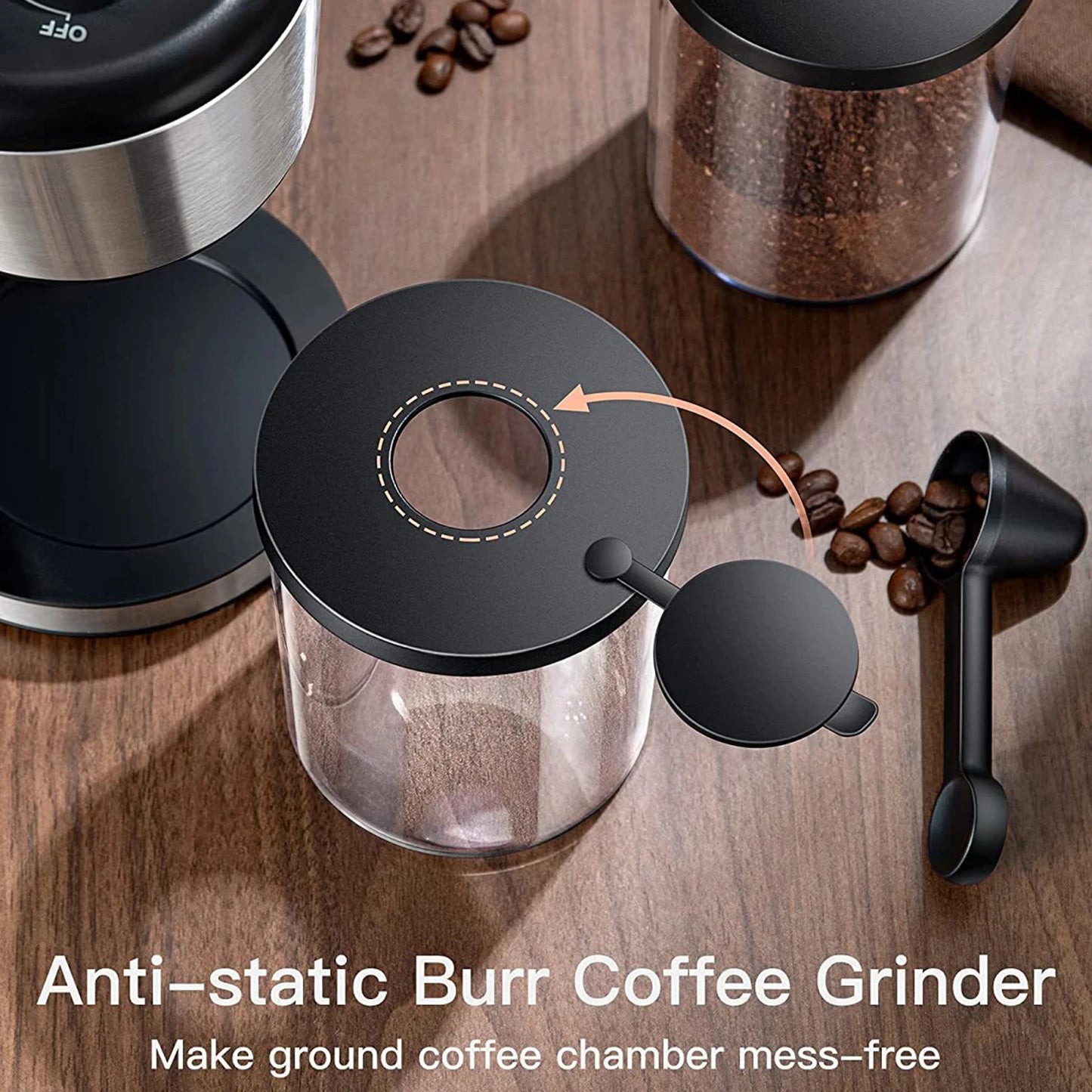 Moedor de café elétrico HOMEGEEK com 35 configurações para moer grãos com precisão