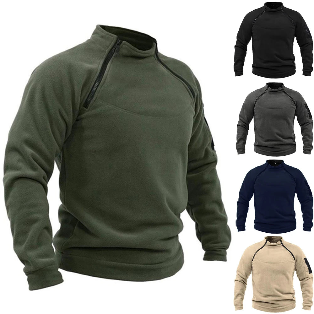 Moletom masculino quente REALXIZI em várias cores, ideal para climas frios e uso casual