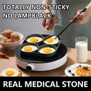Panela de ovos LMETJMA com 4 cavidades para fazer panelas de panqueca, antiaderente e fácil de limpar