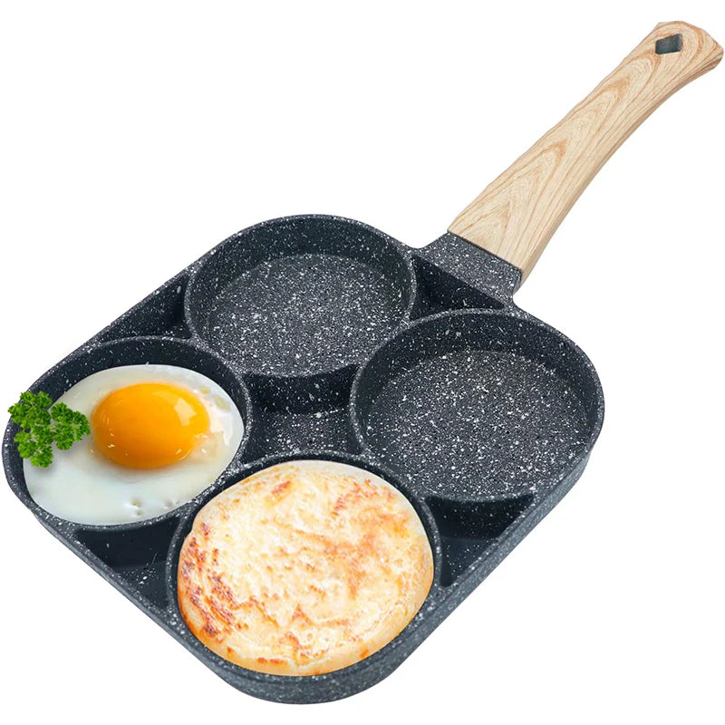 Panela de ovos LMETJMA com 4 cavidades, ideal para preparar panelas de panqueca e ovos fritos.