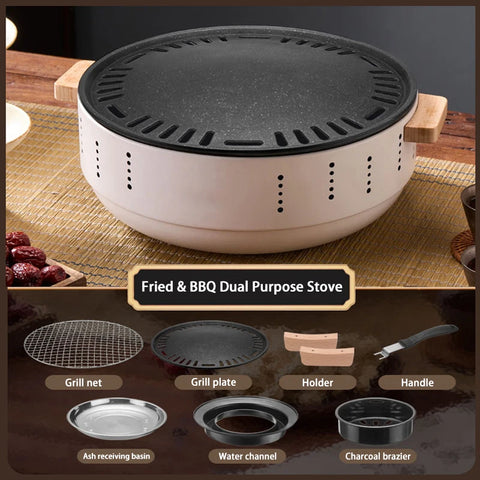 Fogão a Carvão com Rack de Churrasco Isolado - O Badalo do sino