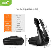 Secador de sapatos com anion SAENGQ, preto, portátil, 200W, ideal para secagem rápida e eficiente