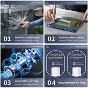 Seladora a vácuo CENRR com design removível e motor potente, ideal para selar alimentos seco e molhado