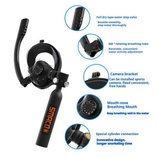 Máscara de mergulho snorkel ZOCI com design inovador e equipamento de mergulho eficiente para conforto na água