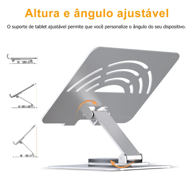 Suporte multifuncional articulado para tablet RAUGEE com altura e ângulo ajustável, ideal para Xiaomi Samsung Tab