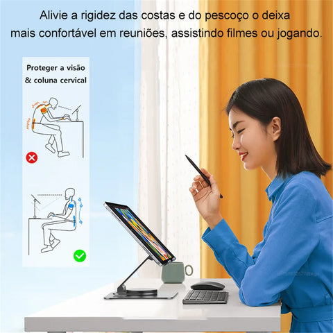 Suporte multifuncional articulado para tablet RAUGEE, ideal para Xiaomi Samsung Tab, assistindo filmes ou jogando