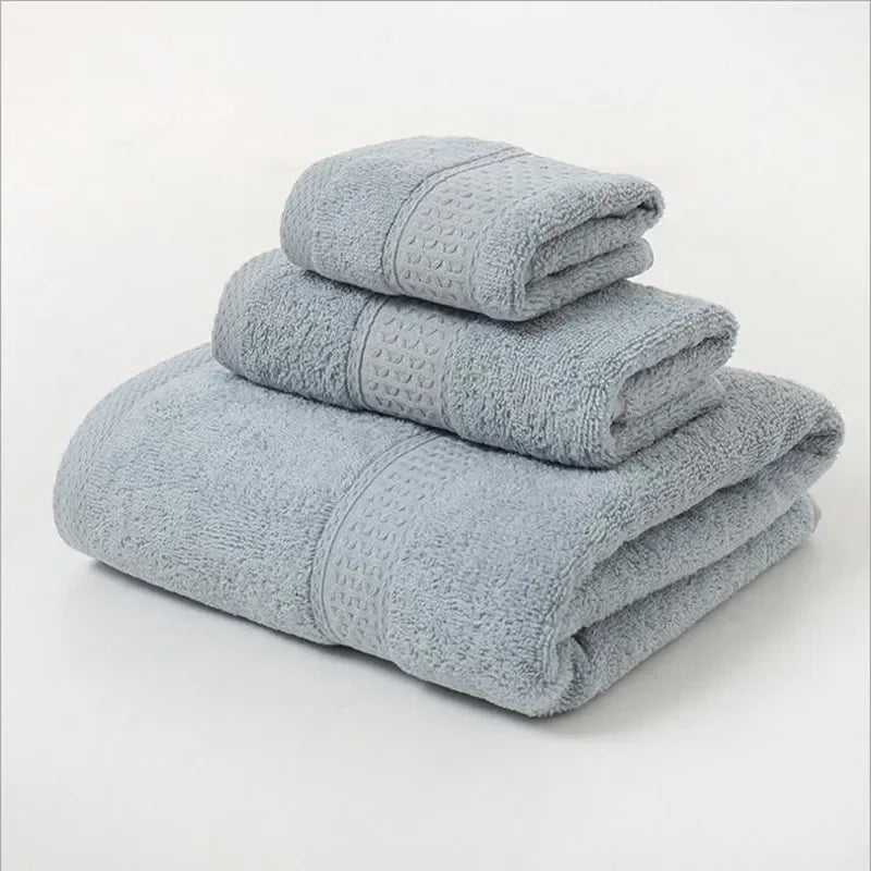 Conjunto de toalhas de banho NOENNAME_NULL em azul claro, toalha superabsorvente macia