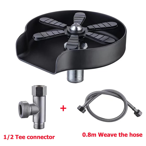 XINCHEN lavador de copos com escova rotativa conector tee meio polegada e mangueira 0,8 m limpador de copos profissional restaurante