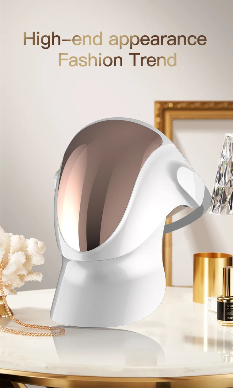 Máscara fotodinâmica facial VANCOSTAR para tratamento antiacne com luz led em design moderno e elegante