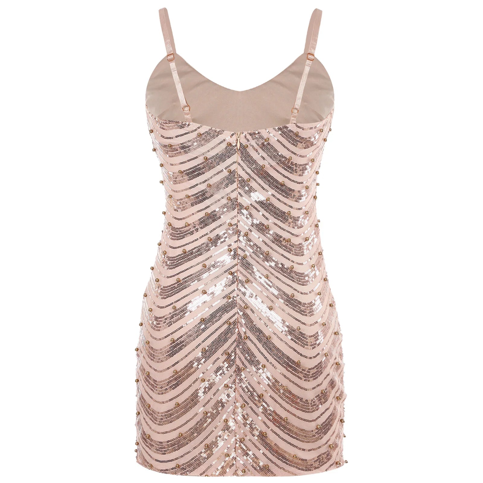 Mini vestido feminino com lantejoulas douradas da IEFIEL, ideal para festas e eventos especiais