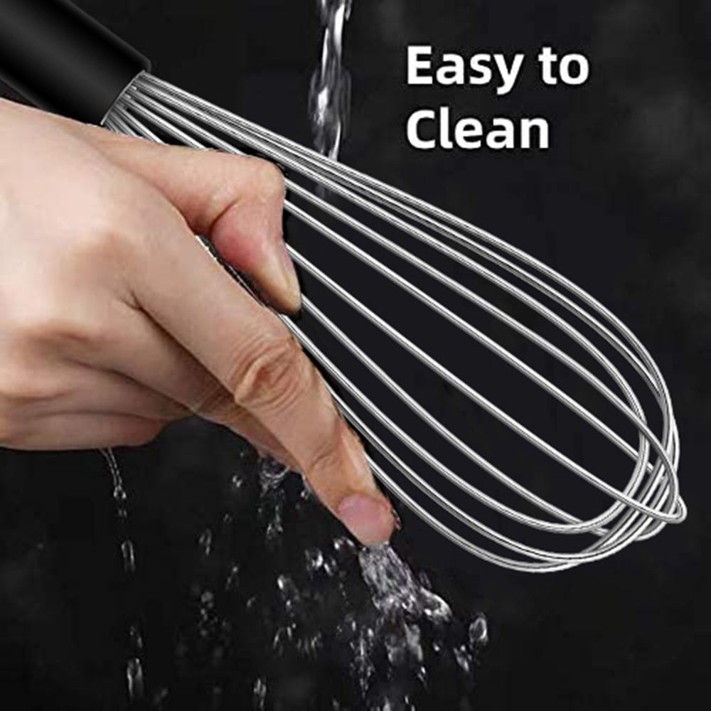 Batedor de ovos inox Walfos com design prático e fácil de limpar, ideal para preparar receitas.