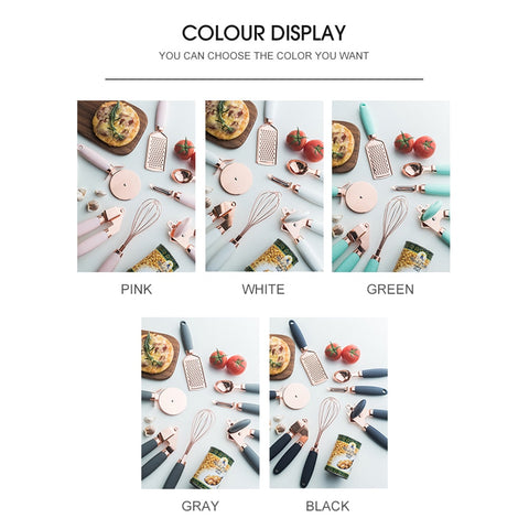 Jogo de Utensílios com Prensa de Alho e Cortador de Pizza - O Badalo do sino