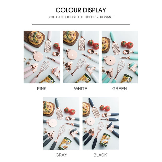 Jogo de Utensílios com Prensa de Alho e Cortador de Pizza - O Badalo do sino