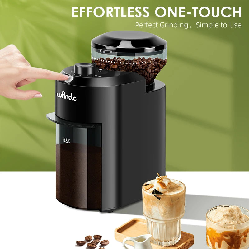 Moedor elétrico de café GENUINE 220V 120V com operação de um toque para moagem fácil e rápida