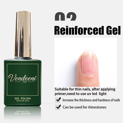 Vendeeni  Nail Art Funcional Base superior em gel Gel de reforço fosco para acabamento de revestimento Gel de flor Blossom Gel de transferência de folha 15 ml Vendeeni