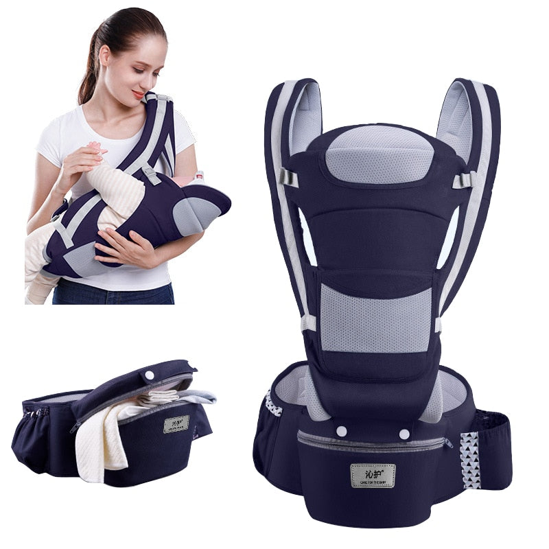 Mochila ergonômica para carregar o bebê Mochila de transporte para bebês com assento de quadril voltada para a frente Mochila de viagem ergonômica canguru para bebês dajinbear