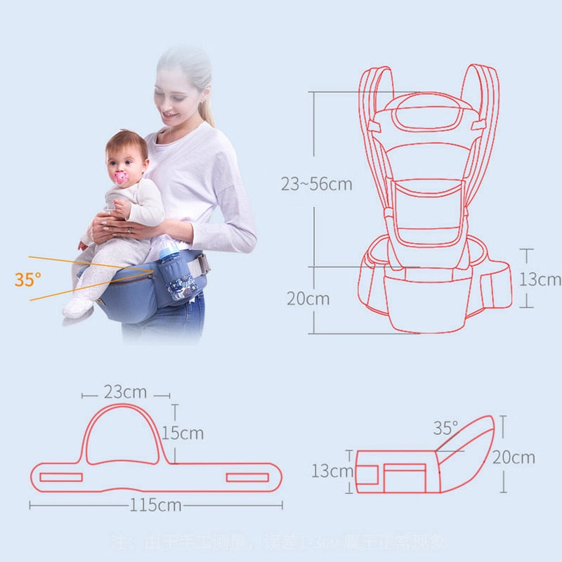 Mochila ergonômica para carregar o bebê Mochila de transporte para bebês com assento de quadril voltada para a frente Mochila de viagem ergonômica canguru para bebês dajinbear