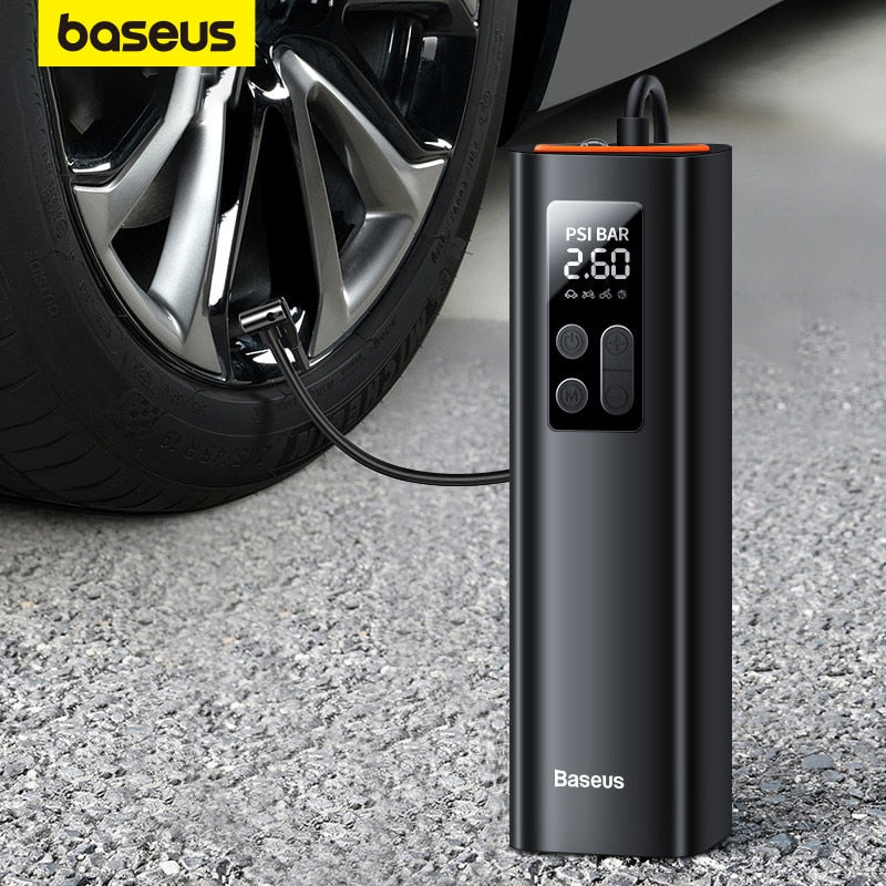 Baseus mini compressor de ar de carro 12v 150psi portátil inflador de pneus de carro bomba inflável digital inteligente para carro bicicleta barco bomba de ar BASEUS