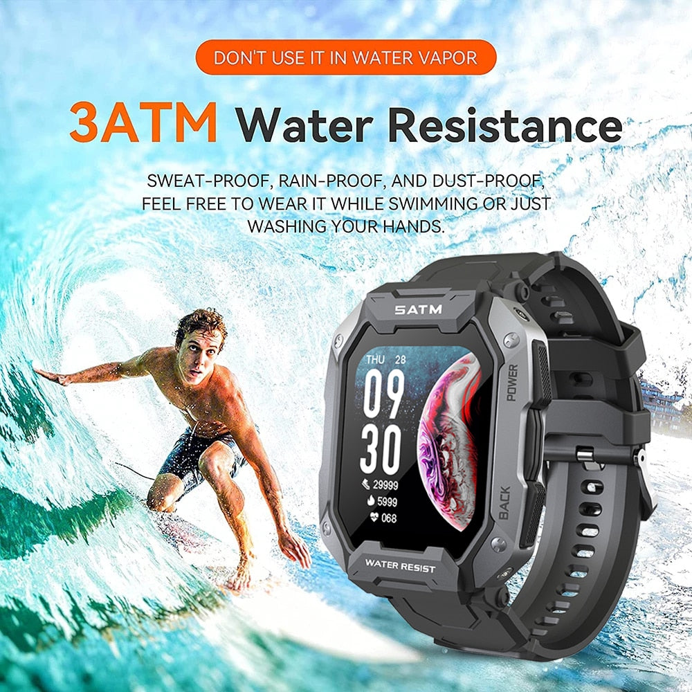 2022 novo 1,71 polegadas 3ATM IP68 relógio inteligente à prova d'água masculino feminino rastreador de fitness monitor de pressão arterial esportes ao ar livre Smartwatch DIXSG