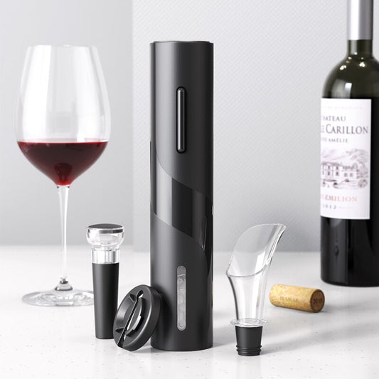 Saca rolhas elétrico automático NOENNAME_NULL com cortador de rolha inovador e acessórios para vinho