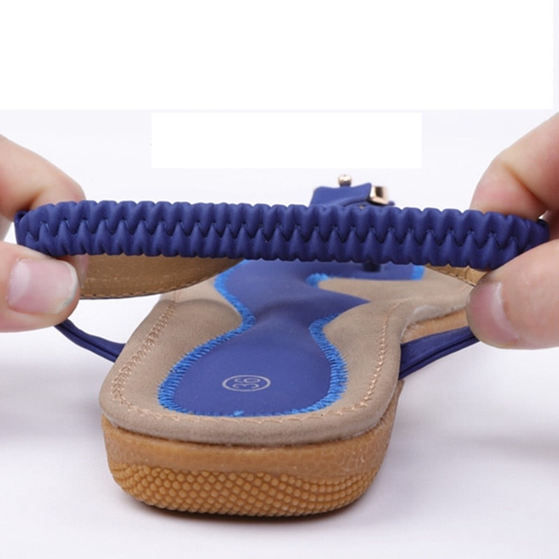 Sandálias femininas boêmias HZYMTQ com sola macia e design flexível para conforto diário
