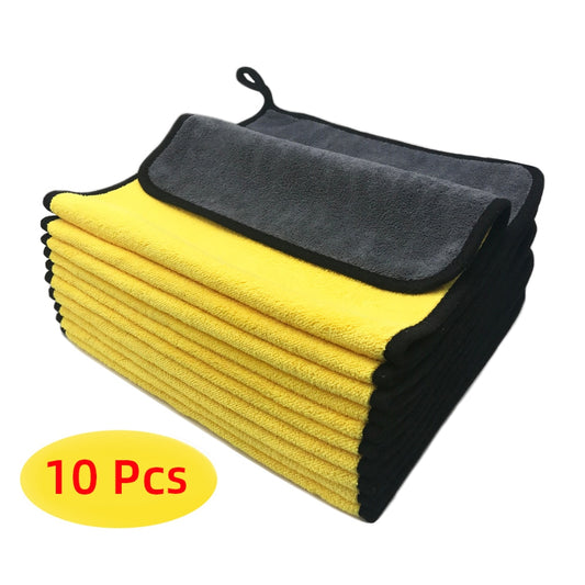 Conjunto de 10 toalhas de microfibra carro, suaves e absorventes, ideais para limpeza automotiva