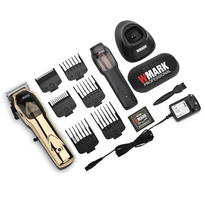 Máquina de cortar cabelo alta velocidade WMARK com acessórios para corte profissional e rapidez